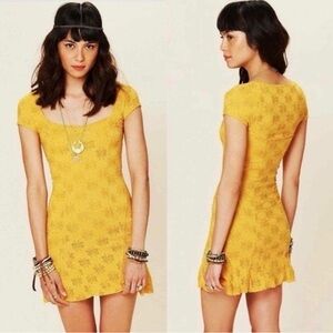 Free People daisy godet lace slip dress